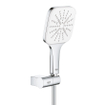GROHE Rainshower SmartActive 130 Cube Handdoucheset - 3 straalsoorten - vierkant - met houder - verstelbaar - gladde slang - 150cm - chroom/moon white SW472268