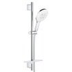 GROHE Rainshower Smartactive 150 Glijstangset - 60cm - ronde handdouche - 3 straalsoorten - gladde doucheslang - met zeepschaal - chroom/moon white SW472416