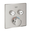 Grohe Grohtherm SmartControl Inbouwthermostaat - 3 knoppen - vierkant - supersteel SW439109