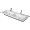 Duravit Me by starck dubbele wastafel 130x49cm zonder kraangat met overloop wit SW527379