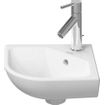 Duravit ME by Starck hoekfontein 43x38cm met 1 kraangat met overloop met wondergliss wit SW84167