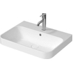 Duravit HappyD 2 Plus opbouwwastafel met kraangat met overloop 60x46cm met keramisch push-open ventiel m. WG mat antraciet SW358154