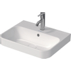 Duravit HappyD 2 Plus opbouwwastafel met kraangat met overloop 50x40cm met keramisch push-open ventiel m. WG wit SW358151