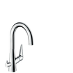 Hansgrohe Talis S keukenkraan 220 met stopkraan v. vaatwasser met hoge draaibare uitloop 110°,150° of 360° chroom SW95073