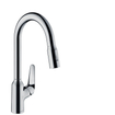 Hansgrohe M42 M4216-H220 1-gats keukenkraan m. uittrekbare handdouche m. 360° draaibare uitloop chroom SW241710