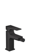 Hansgrohe Metropol 1-gats bidetkraan 100 met push open waste met voorsprong uitloop 12.9cm mat zwart SW358688