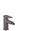 Hansgrohe Metropol 1-gats bidetkraan 100 met push open waste met voorsprong uitloop 12.9cm brushed black chroom SW358666