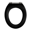 Pressalit Objecta closetzitting zonder deksel met vast scharnier met doorlopende pen zwart 0753324