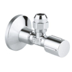 GROHE hoekstopkraan knel met teflon dichtingsring 1/2 x3/8 met metalen greep chroom SW32008