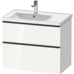 Duravit D-Neo wastafelonderkast 78.4x62.5x45.2cm 2 lades wit Hoogglans SW641113