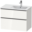 Duravit D-Neo wastafelonderkast 81x62.5x46.2cm 2 lades wit Hoogglans SW640805