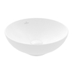 Villeroy & Boch Loop & friends opzetwastafel 38cm rond met overloop CeramicPlus stone white SW644102