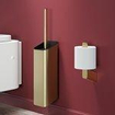 Geesa Shift Toiletborstel met houder Goud geborsteld (zwarte deksel en borstel) SW642478