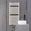 Zehnder Toga handdoekradiator 143.6x50cm 729watt Staal Wit glans SW125076