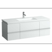 Laufen New Case Living Square onderbouwkast 129x47.6x45.9cm 1 lade. 2 deuren 2 glasplaten hout antraciet eiken 0084236