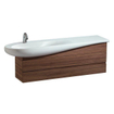 Laufen Alessi One wastafel onderbouwkast 135x32x39cm 2 lades hout noce canaletto 0192321