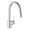 Grohe Get1-gats keukenkraan m. hoge draaibare uitloop m. handdouchevoorsprong 22.3cmchroom SW280652