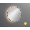 Royal Plaza Merlot spiegel 100x100cm Rond led verlichting geintegreerd IP44 Glas Goud mat SW680317