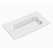 Royal Plaza Intent wastafel 100x45x1.5cm 0 kraangaten 1 wasbak wit mat solid surface SW477319