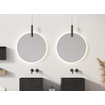 Looox Mirror collection spiegel - rond 60cm - ind.LED verl. sp.verw. m.black SW773290