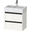 Duravit Ketho 2 wastafelonderbouwkast met 2 laden 58.4x39x54.9cm met grepen antraciet hoogglans wit SW772937