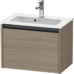 Duravit Ketho 2 wastafelonderbouwkast met 1 lade 61x39x44cm met greep antraciet eiken terra mat SW773014