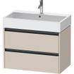 Duravit Ketho 2 wastafelonderbouwkast met 2 laden 78.4x46x54.9cm met grepen antraciet taupe mat SW772837