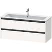 Duravit Ketho 2 wastafelonderbouwkast met 2 laden voor enkele wastafel 121x48x55cm met grepen antraciet wit supermat SW772744