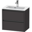 Duravit Ketho 2 wastafelonderbouwkast met 2 laden 61x39x54.9cm met grepen antraciet grafiet supermat SW773103
