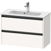 Duravit Ketho 2 wastafelonderbouwkast met 2 laden 81x39x54.9cm met grepen antraciet wit supermat SW772024