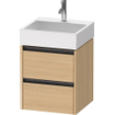 Duravit Ketho 2 wastafelonderbouwkast - 2 laden - 48.4x46x54.9cm - grepen antraciet - natuur eiken mat SW772008
