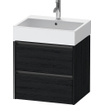 Duravit Ketho 2 wastafelonderbouwkast - 2 laden - 58.4x46x54.9cm - grepen antraciet - eiken zwart mat SW773019