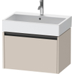 Duravit Ketho 2 wastafelonderbouwkast met 1 lade 68.4x46x44cm met greep antraciet taupe mat SW772264