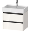 Duravit Ketho 2 wastafelonderbouwkast met 2 laden 68.4x46x54.9cm met grepen antraciet hoogglans wit SW772331