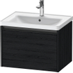 Duravit Ketho 2 wastafelonderbouwkast met 1 lade 63.4x45.5x44cm met greep antraciet eiken zwart mat SW772299