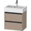 Duravit Ketho 2 Wastafelonderkast - 2 laden - 58.4x39x54.9cm - grepen antraciet - linnen mat SW772401