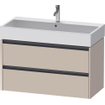 Duravit Ketho 2 wastafelonderbouwkast met 2 laden 98.4x46x54.9cm met grepen antraciet taupe supermat SW772521