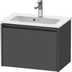 Duravit Ketho 2 wastafelonderbouwkast met 1 lade 61x39x44cm met greep antraciet grafiet mat SW772999