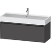 Duravit Ketho 2 wastafelonderbouwkast met 1 lade voor enkele wastafel 118.4x46x44cm met greep antraciet grafiet mat SW773001