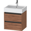 Duravit Ketho 2 wastafelonderbouwkast - 2 laden - 58.4x46x54.9cm - grepen antraciet - noten mat SW772410