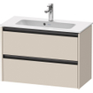 Duravit Ketho 2 wastafelonderbouwkast met 2 laden 81x39x54.9cm met grepen antraciet taupe supermat SW772071