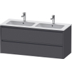 Duravit Ketho 2 wastafelonderbouwkast met 2 laden voor dubbele wastafel 128x48x55cm met grepen antraciet grafiet mat SW772096
