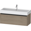 Duravit Ketho 2 wastafelonderbouwkast met 1 lade voor enkele wastafel 118.4x46x44cm met greep antraciet eiken terra mat SW773021