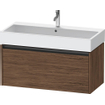 Duravit Ketho 2 wastafelonderbouwkast met 1 lade 98.4x46x44cm met greep antraciet donker noten mat SW772228