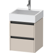Duravit Ketho 2 wastafelonderbouwkast - 2 laden - 48.4x46x54.9cm - grepen antraciet - taupe mat SW772285