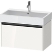Duravit Ketho 2 wastafelonderbouwkast met 1 lade 78.4x46x44cm met greep antraciet hoogglans wit SW772929