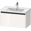 Duravit Ketho 2 wastafelonderbouwkast met 1 lade 78.4x45.5x44cm met greep antraciet hoogglans wit SW772935