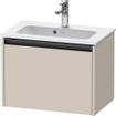 Duravit Ketho 2 wastafelonderbouwkast met 1 lade 61x39x44cm met greep antraciet taupe mat SW772967