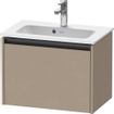 Duravit Ketho 2 wastafelonderbouwkast met 1 lade 61x39x44cm met greep antraciet Linnen mat SW772051