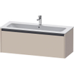 Duravit Ketho 2 wastafelonderbouwkast met 1 lade voor enkele wastafel 121x48x44cm met greep antraciet taupe supermat SW773118